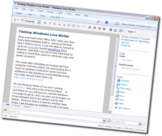 Live Writer Screen Shot