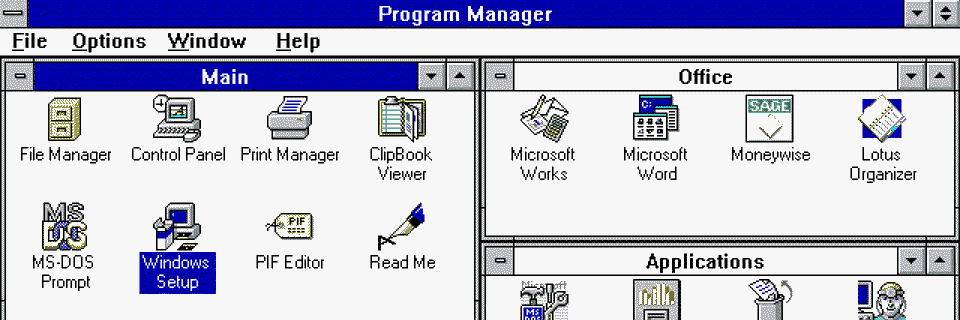 Microsoft WIndows 3.1 Program Manager